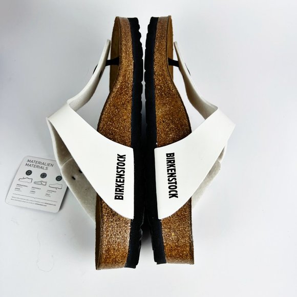 Birkenstock Womens US Size 7 EU 38 Gizeh Patent White Birko-Flor Flip Flops - Picture 8 of 11